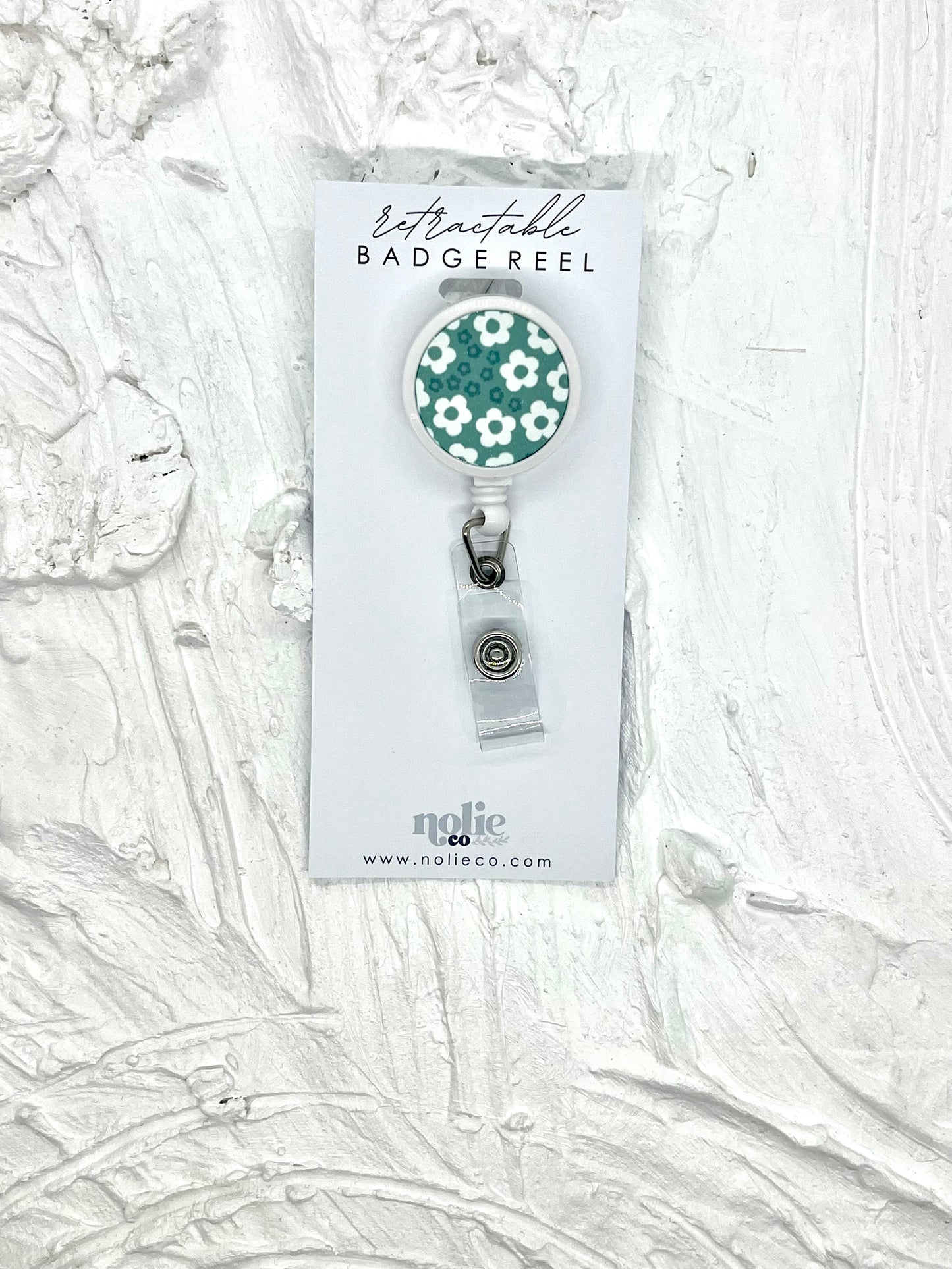 Retractable Badge Reel. Cute, Floral Badge Reel. School ID, Work ID, Card Holder.