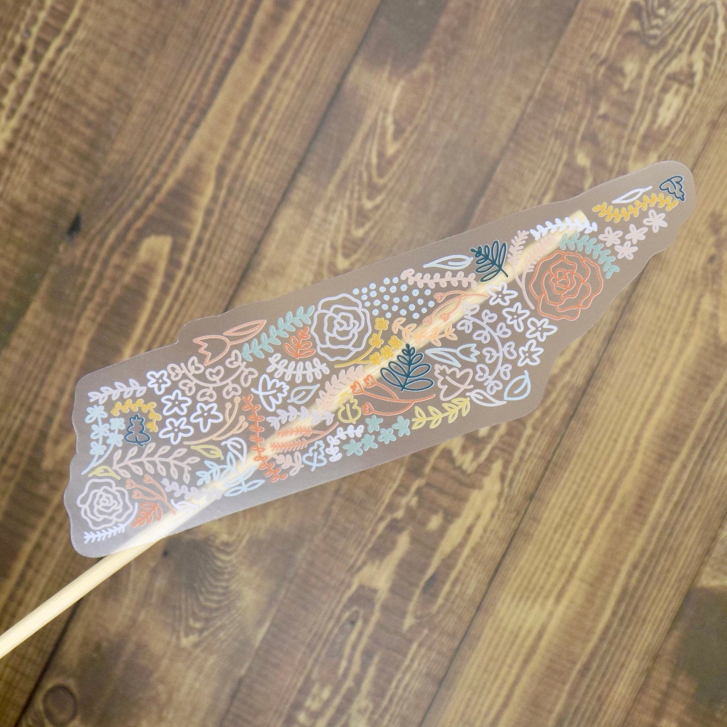 Clear Tennessee Floral Sticker. Weatherproof State Sticker. Vinyl Matte Sticker.