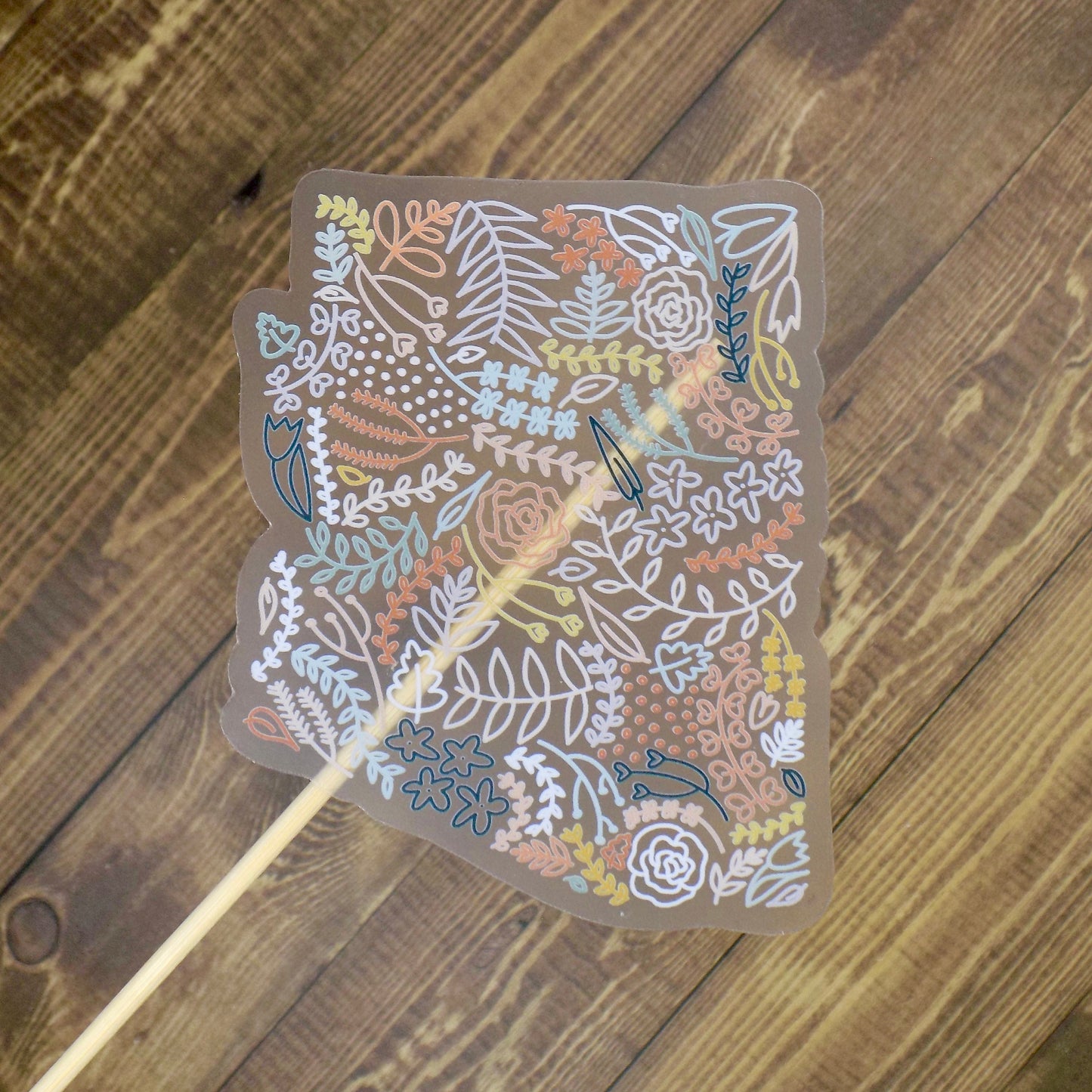 Clear Arizona Floral Sticker. Weatherproof State Sticker. Vinyl Matte Sticker.