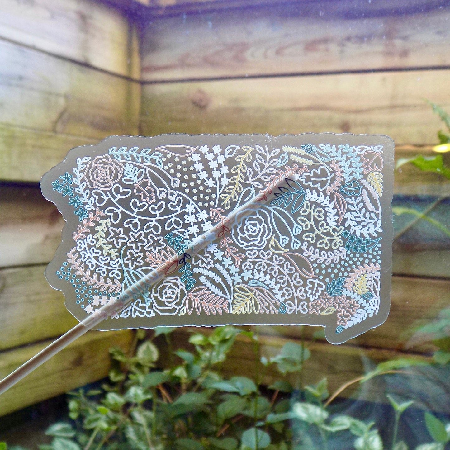 Clear Pennsylvania Floral Sticker. Weatherproof State Sticker. Vinyl Matte Sticker.