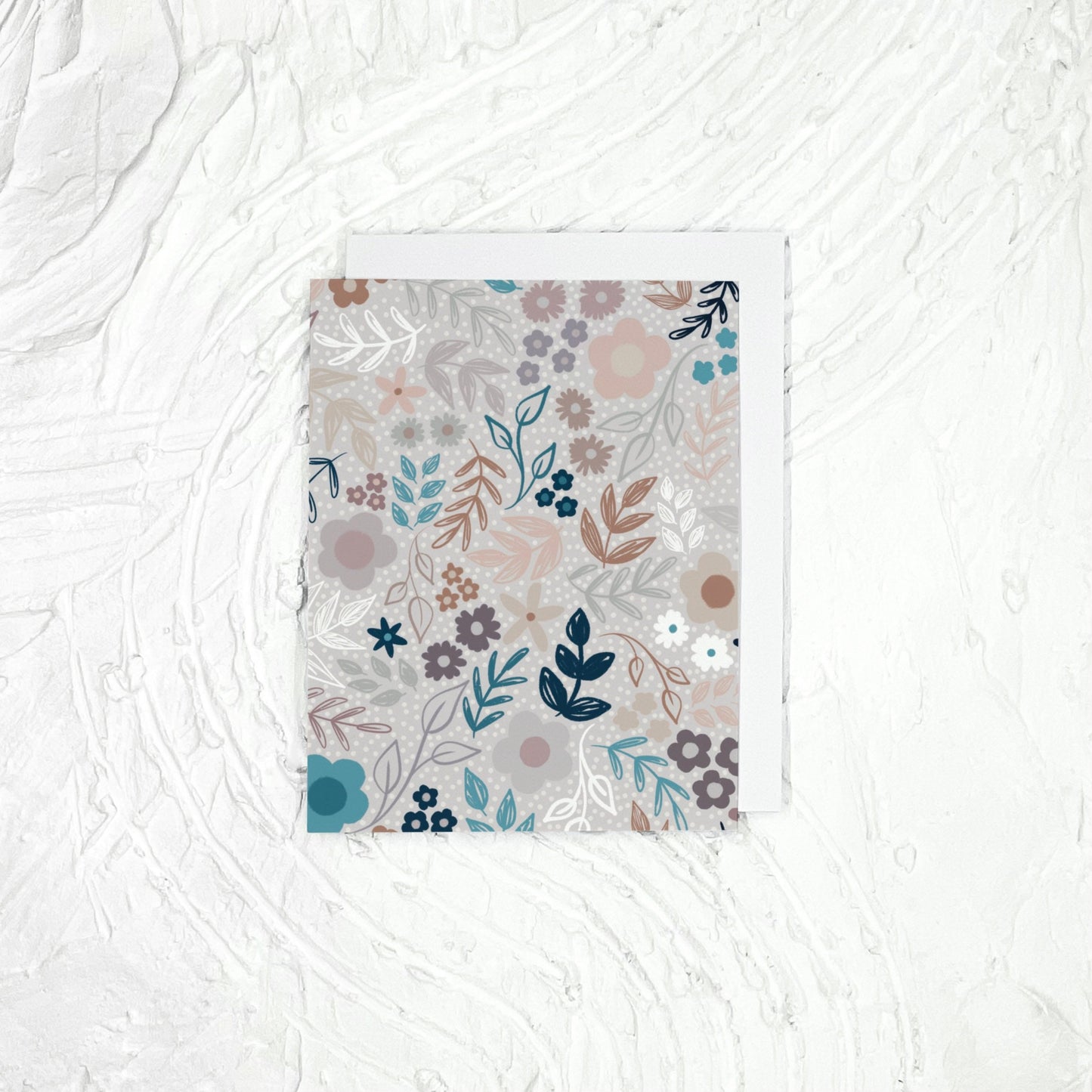 Floral Greeting Card. Blank Greeting Card. A2 Greeting Card. Card with Envelope. Purple Card.