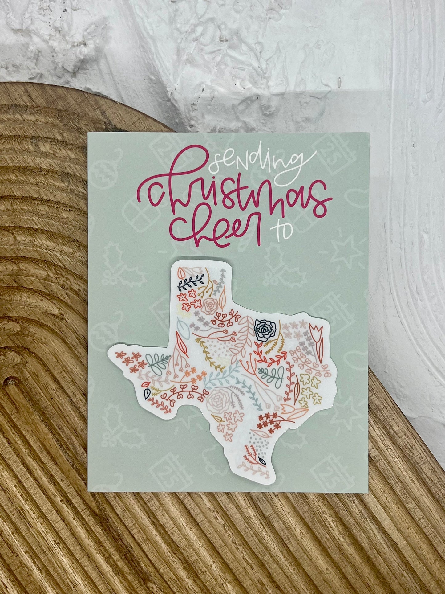 Christmas Cheer Card. Holiday Greeting Card. Blank Greeting Card. A2 Greeting Card. Card with Envelope. Light Blue Card.