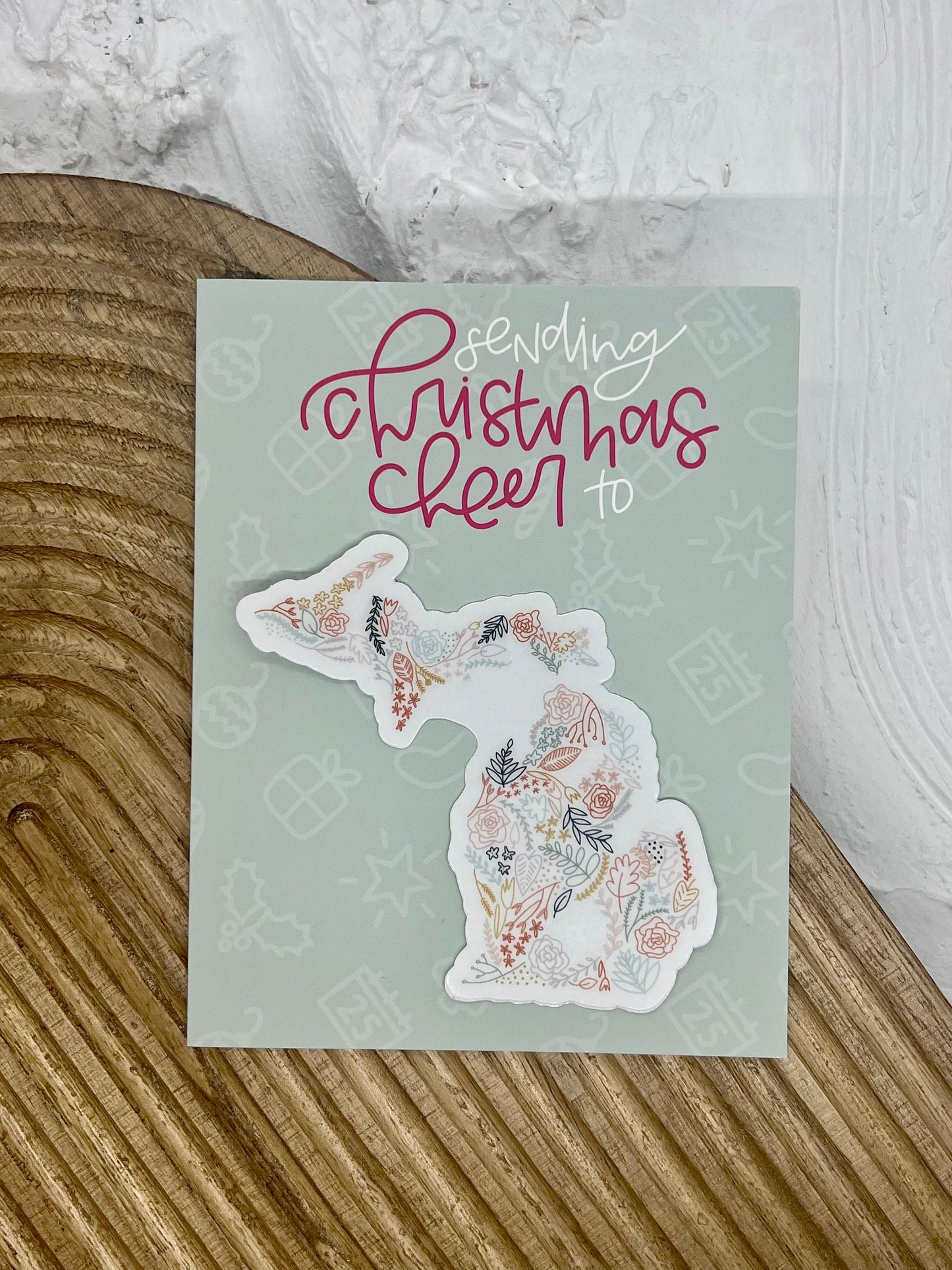 Christmas Cheer Card. Holiday Greeting Card. Blank Greeting Card. A2 Greeting Card. Card with Envelope. Light Blue Card.
