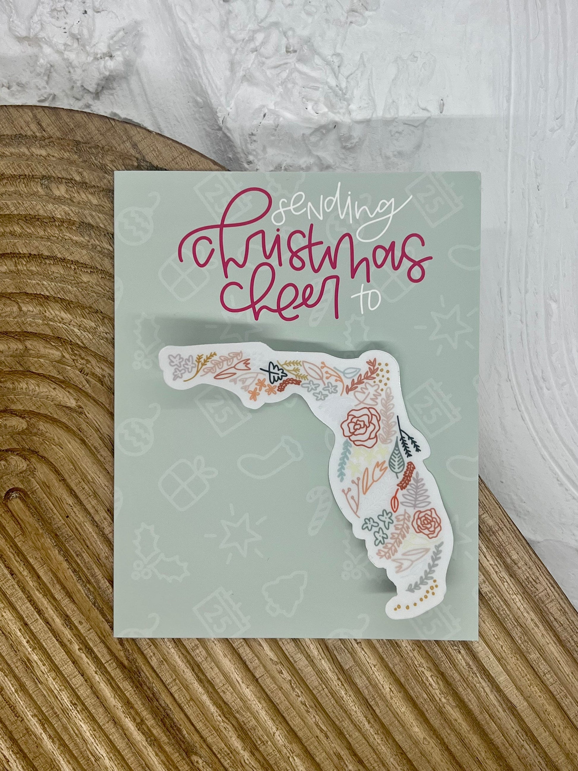 Christmas Cheer Card. Holiday Greeting Card. Blank Greeting Card. A2 Greeting Card. Card with Envelope. Light Blue Card.