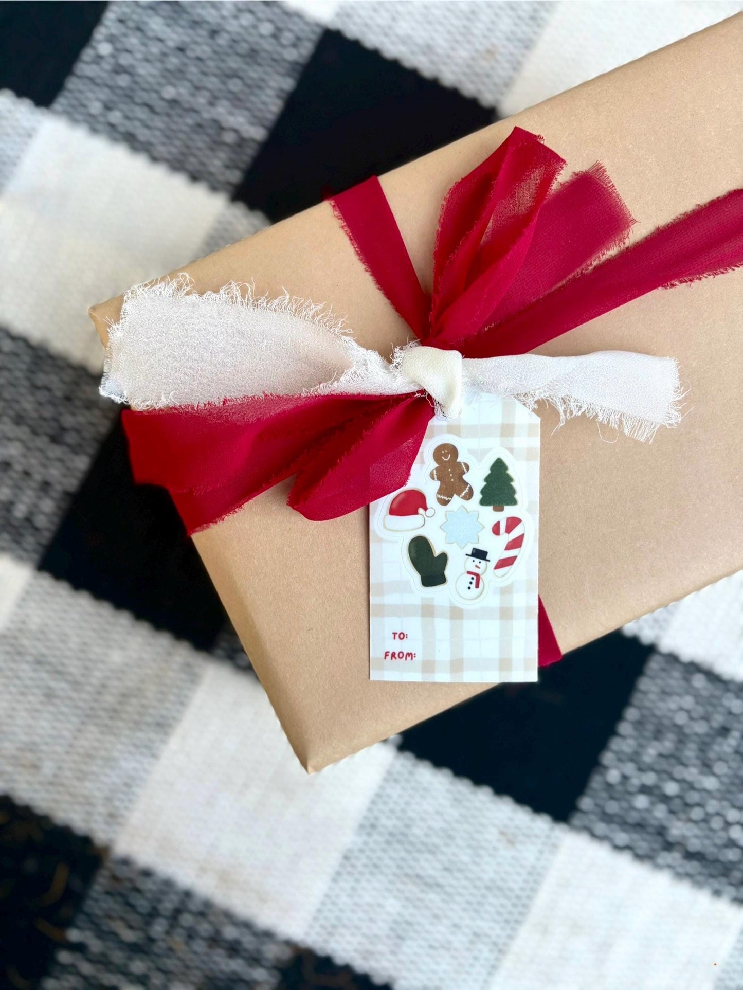 Christmas Cookie Sticker Gift Tag. Holiday Gift. Stocking Stuffer. Decoration. Weatherproof Sticker. Hand Drawn Sticker. Xmas Gift Wrapping.