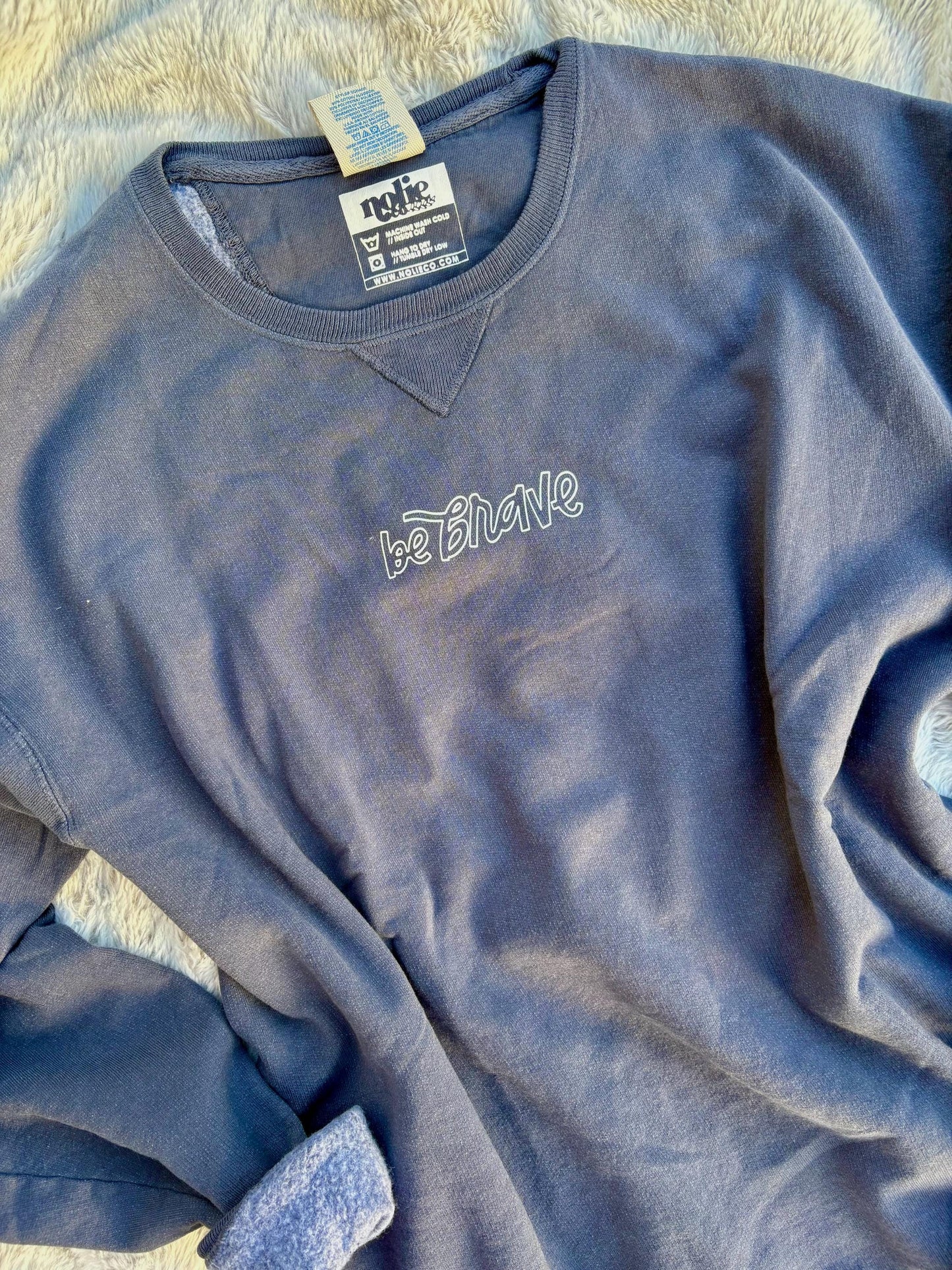 Be Brave Vintage Style Crewneck Sweatshirt. You can be Brave and be Scared at the same time. Oversized Crewneck.