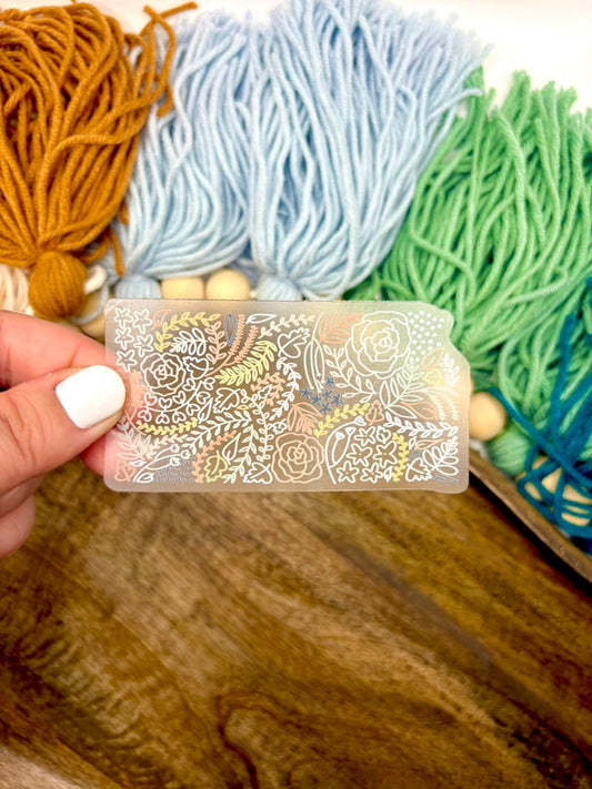 Clear Kansas Floral Sticker. Weatherproof State Sticker. Vinyl Matte Sticker.