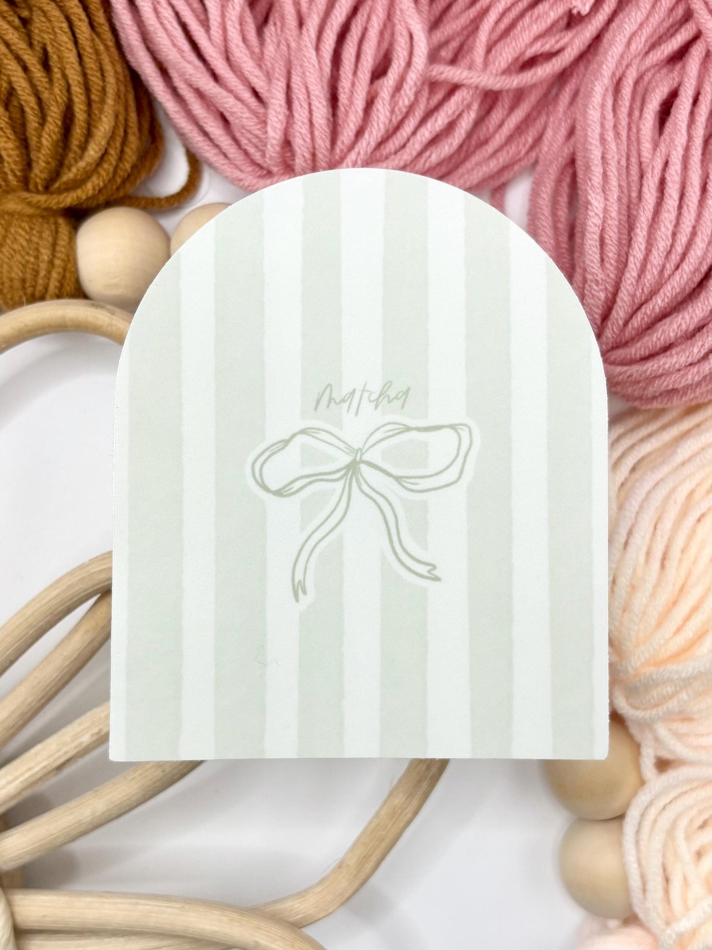 Matcha Sticker. Weatherproof Vinyl, Coffee Cup Sticker.