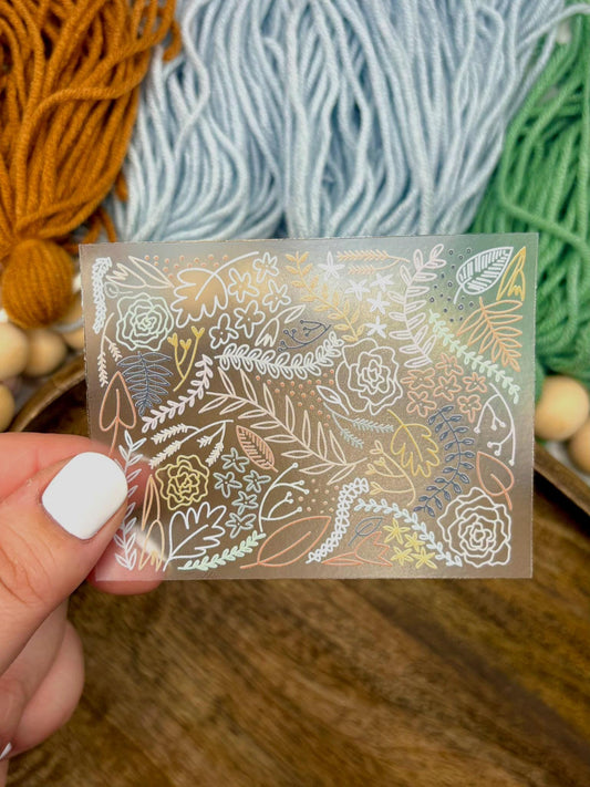 Clear Colorado Floral Sticker. Weatherproof State Sticker. Vinyl Matte Sticker.