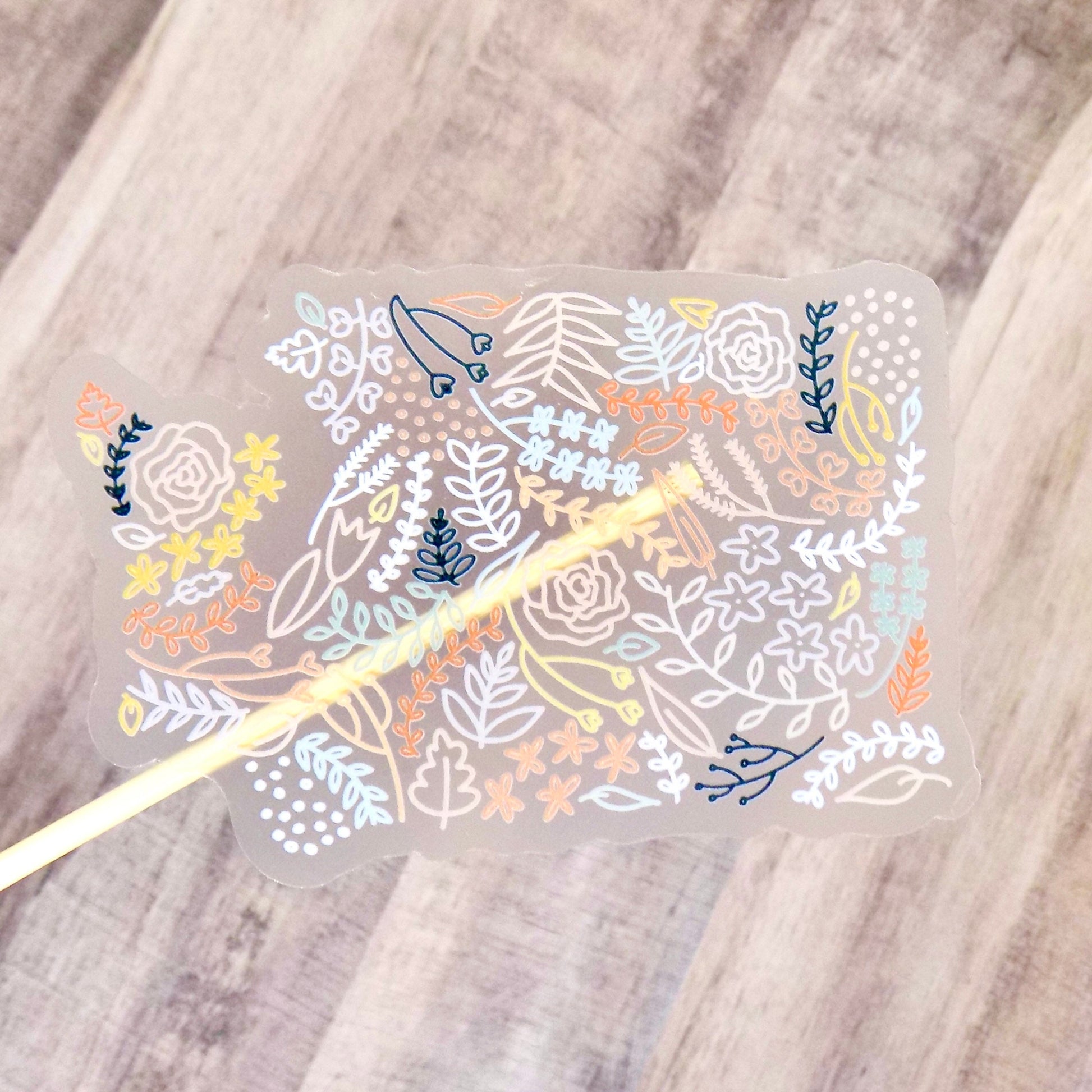 Clear Washington Floral Sticker. Weatherproof State Sticker. Vinyl Matte Sticker.