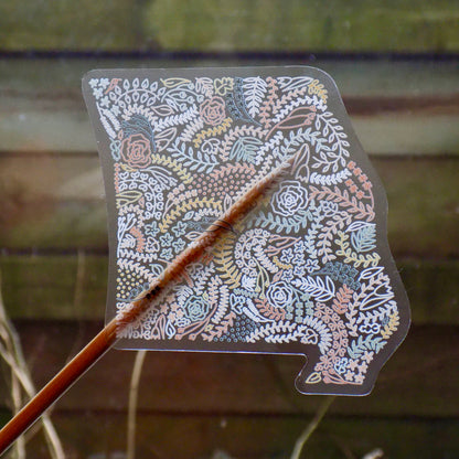 Clear Missouri Floral Sticker. Weatherproof State Sticker. 3.5 inch Vinyl Matte Sticker.