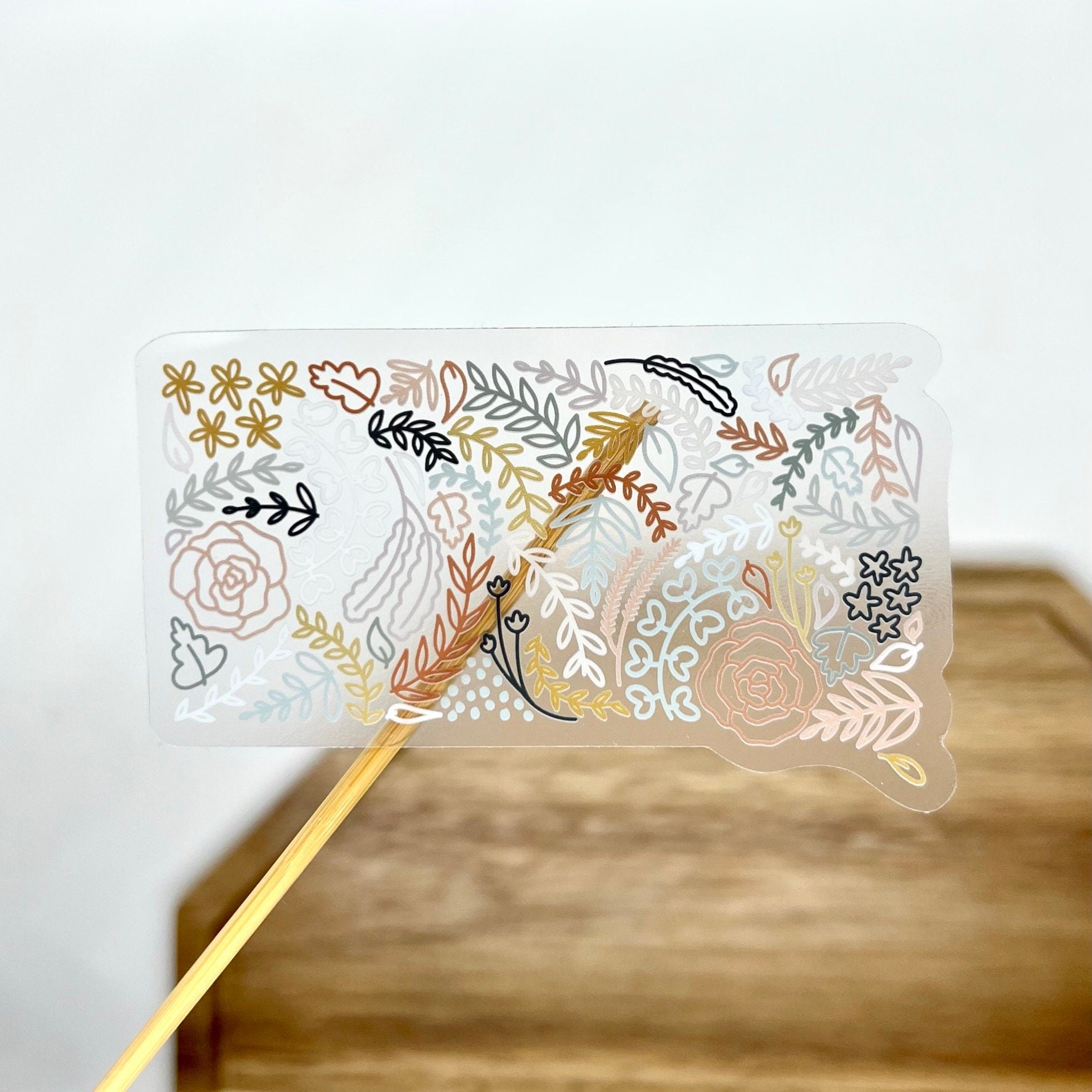 Clear South Dakota Floral Sticker. Weatherproof State Sticker. Vinyl Matte Sticker.