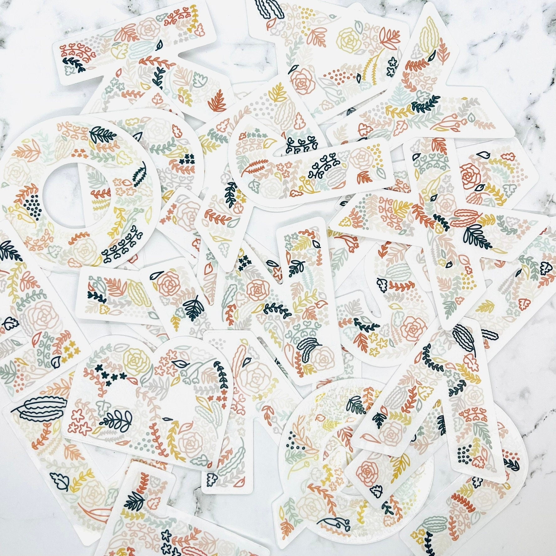 Floral P Sticker. Clear Matte Letter Sticker. Weatherproof Vinyl Sticker.